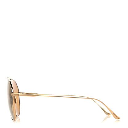 Tom Ford Titanium Cyrus Aviator Sunglasses TF747 Brown 3 of 9