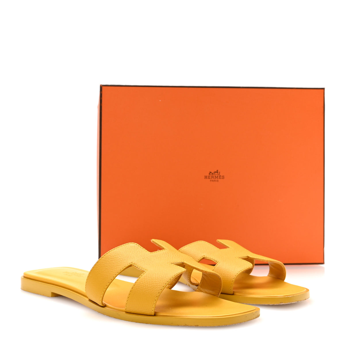 Hermes Epsom Oran Sandals 39 Jaune Sable 9 of 9
