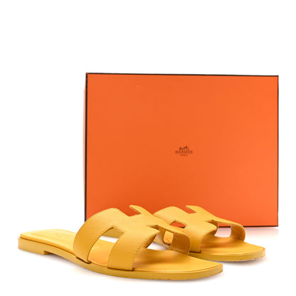 Hermes Epsom Oran Sandals 39 Jaune Sable 9 of 9