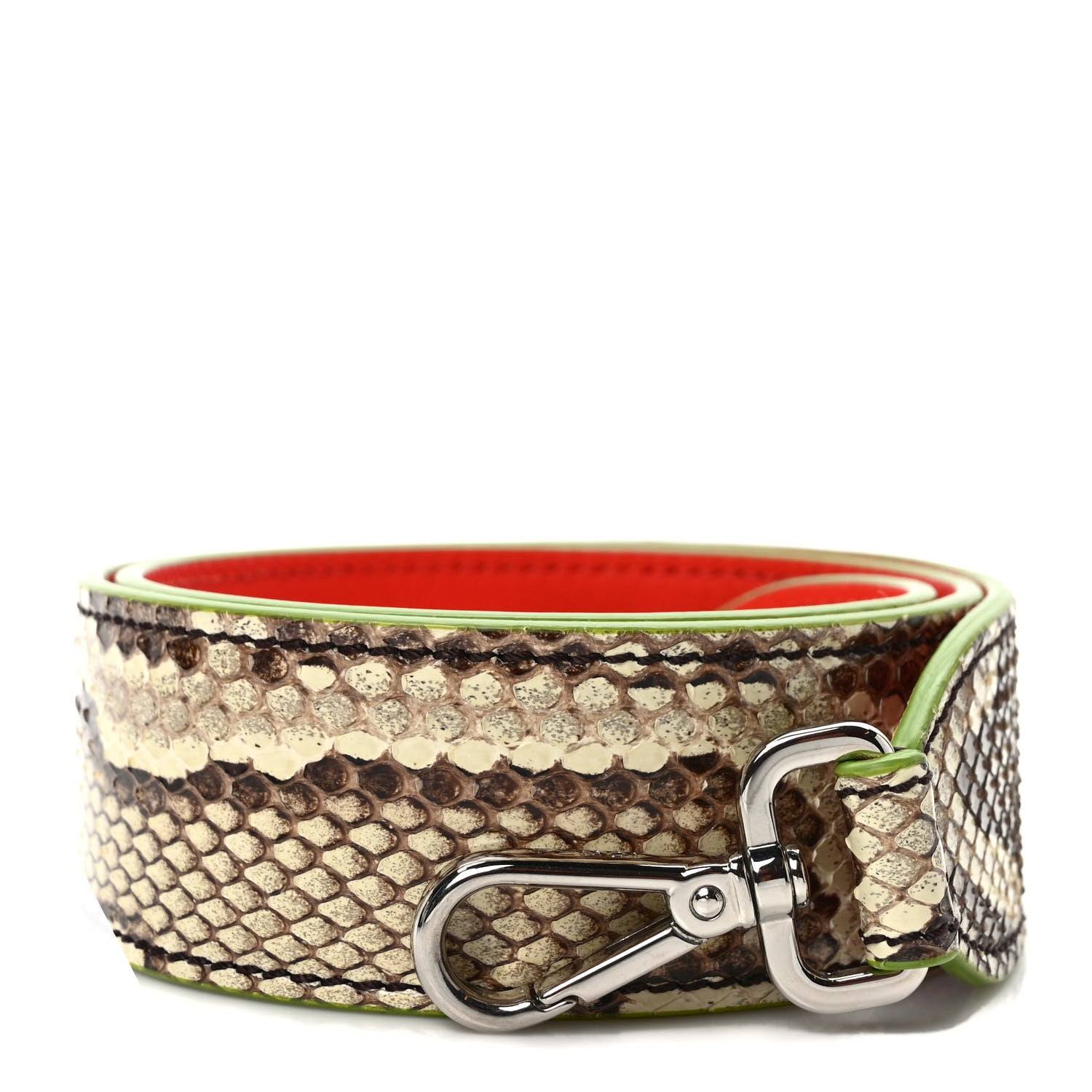 Fendi Shiny Python Vitello Dolce Strap You White Papavero 1 of 4