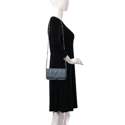 Christian Dior Lambskin Cannage Dior Talk Phone Pouch Cloud Blue 2 of 10