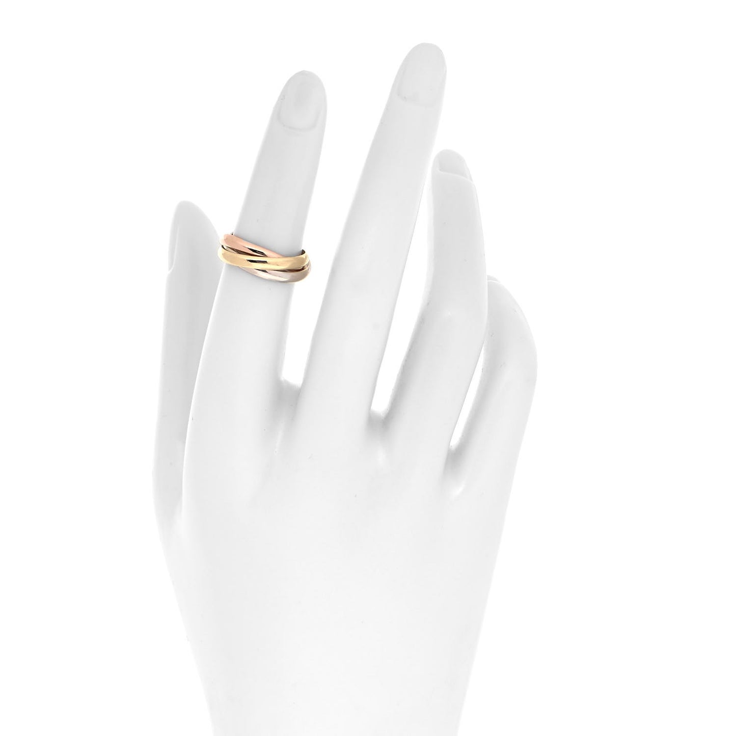 18K Pink Yellow White Gold Small Trinity Ring 49 4.75