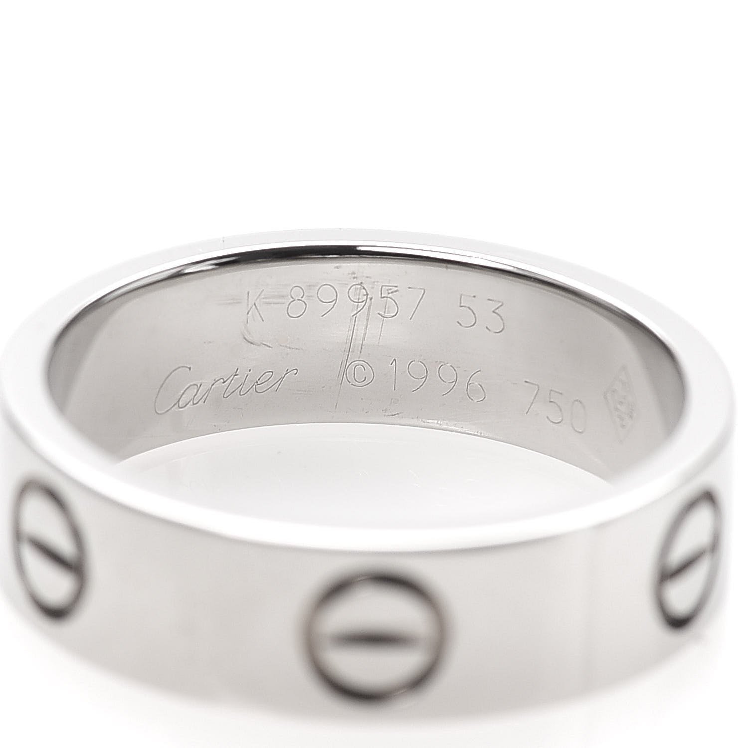 Cartier 18K White Gold 5.5mm LOVE Ring 53 6.5 4 of 4