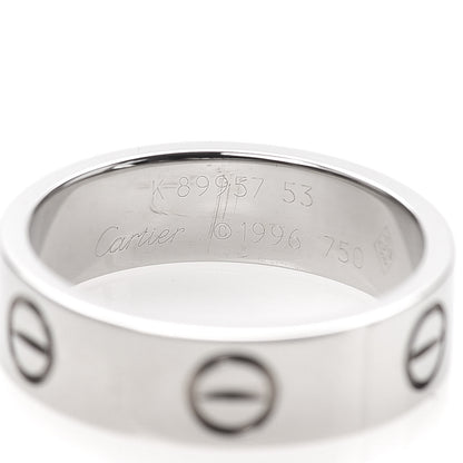 Cartier 18K White Gold 5.5mm LOVE Ring 53 6.5 4 of 4