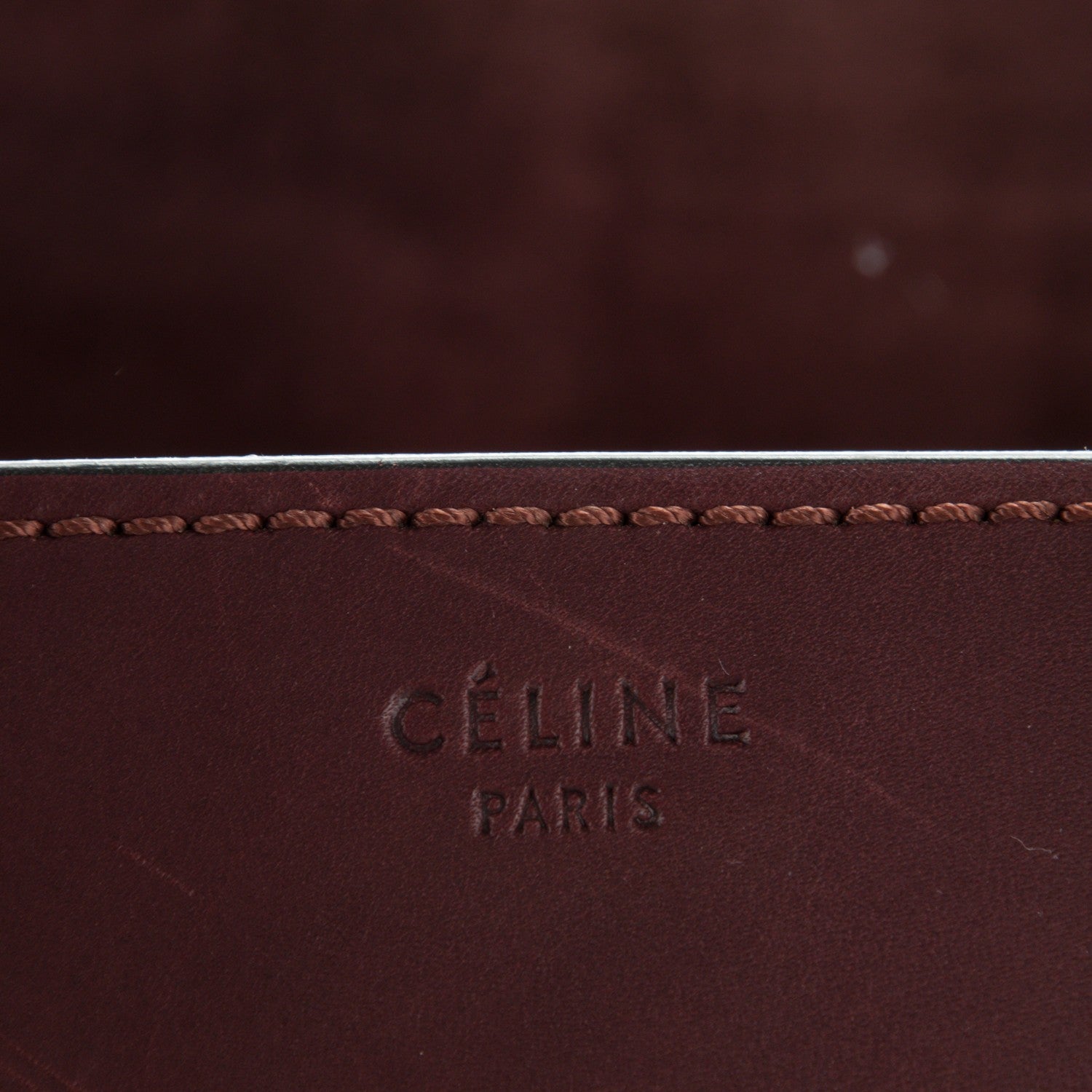 Celine Natural Calfskin Medium Phantom Luggage Burgundy 7 of 10