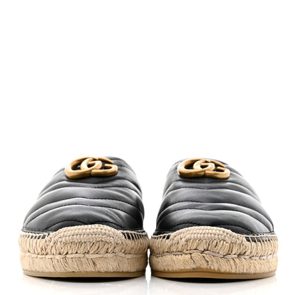 Gucci Nappa Matelasse GG Marmont Espadrille Slippers 38 Black 2 of 9