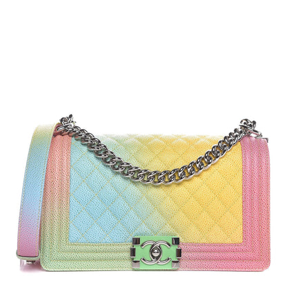 Chanel Caviar Quilted Medium Cuba Rainbow Boy Flap Multicolor 1 of 8