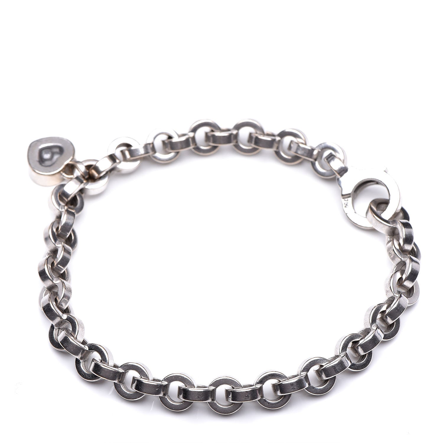 Chopard 18K White Gold Happy Diamond Icons Heart Charm Bracelet 3 of 5