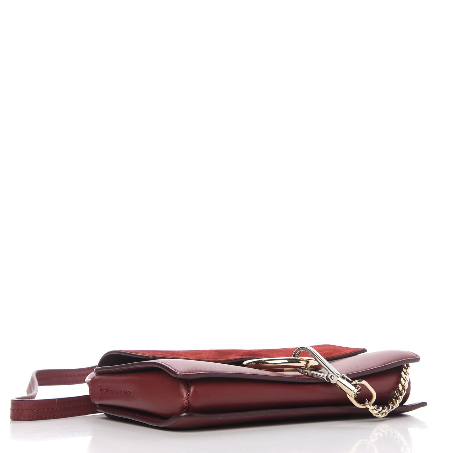 Suede Calfskin Small Faye Shoulder Bag Plum Purple
