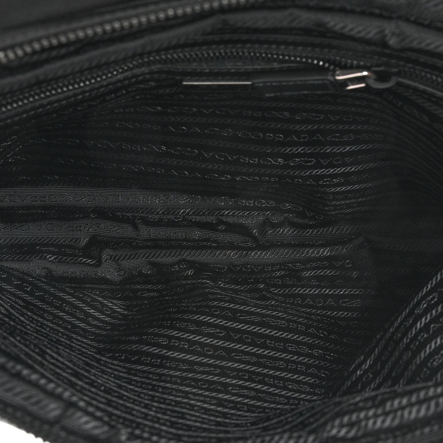 Tessuto Nylon Saffiano Flap Messenger Bag Black