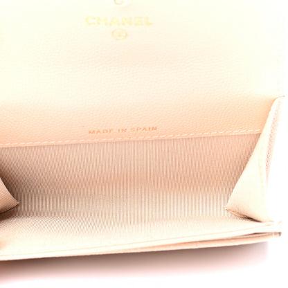 Chanel Caviar Pearl Quilted Coco Candy Flap Card Holder Beige 5 of 8