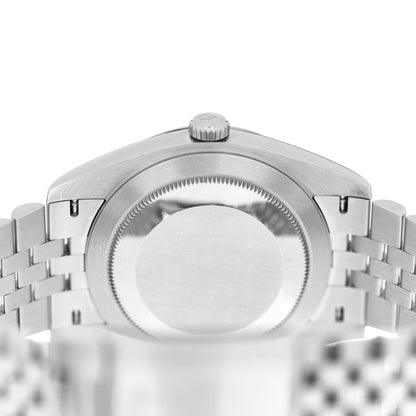 Rolex Stainless Steel 18K White Gold Diamond 41mm Oyster Perpetual Datejust Watch Dark Rhodium 126334 4 of 5