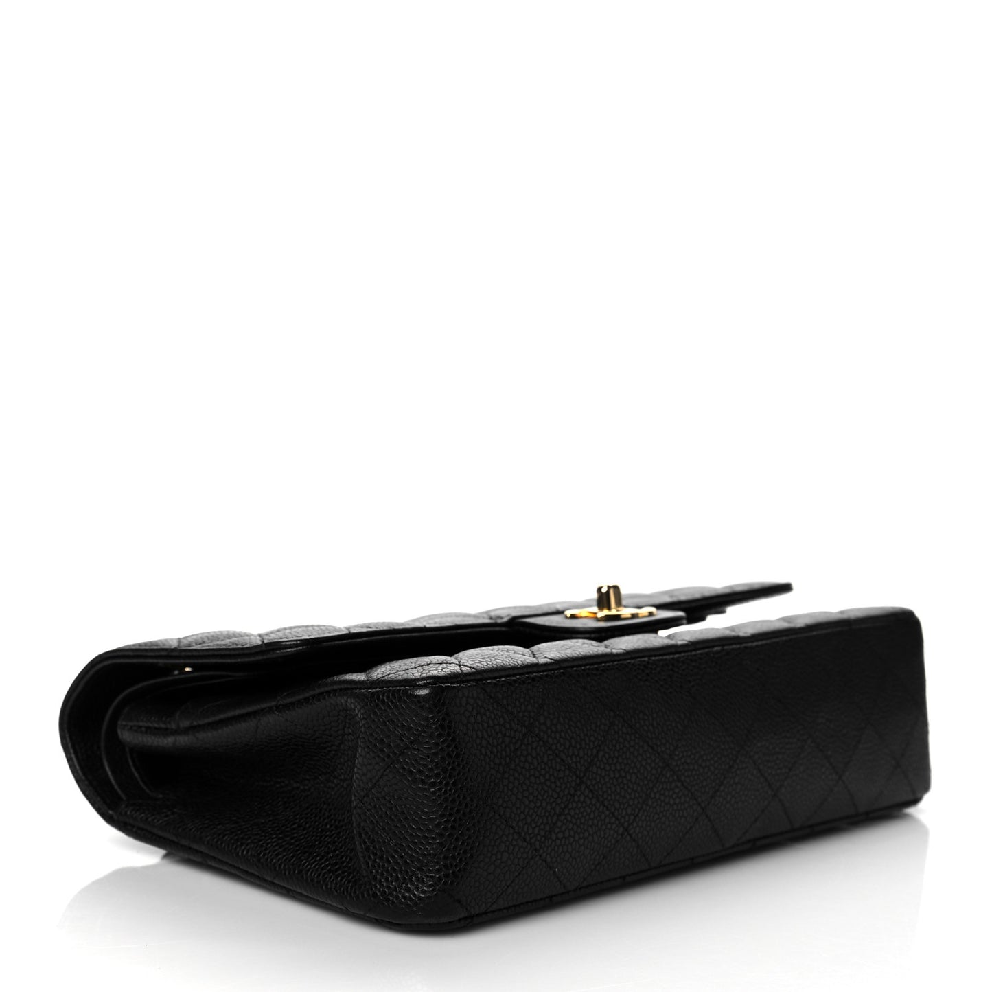Caviar Quilted Medium Double Flap Black