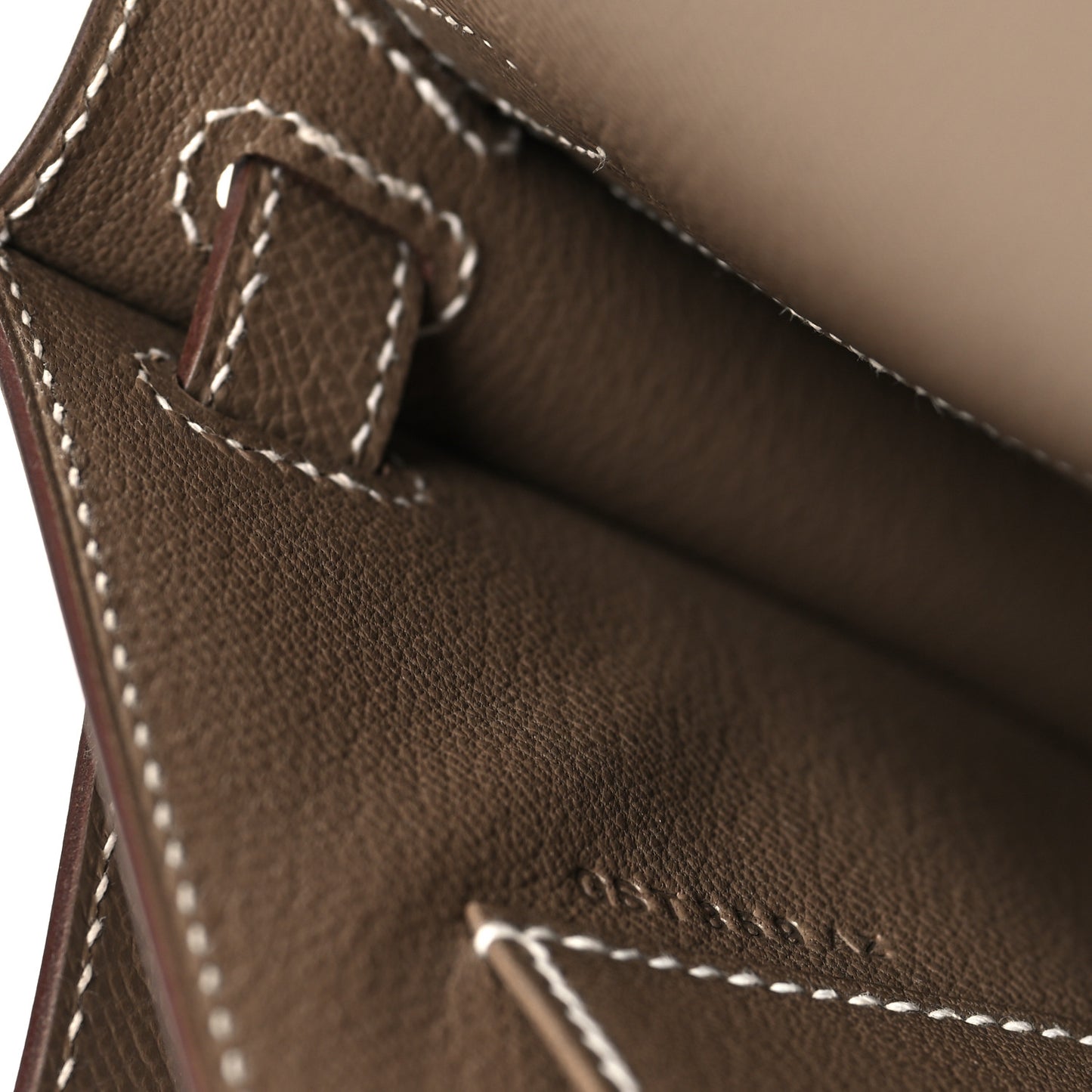 Epsom Kelly Cut Clutch Pochette Etoupe