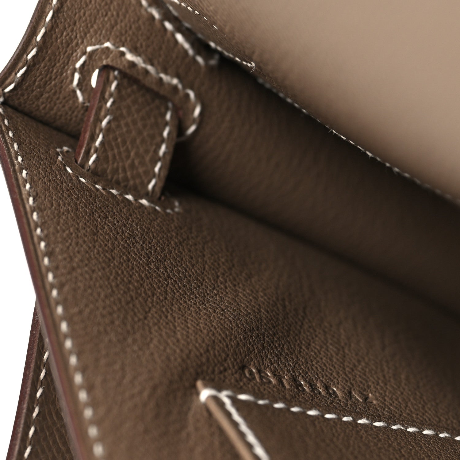 Hermes Epsom Kelly Cut Clutch Pochette Etoupe 7 of 11