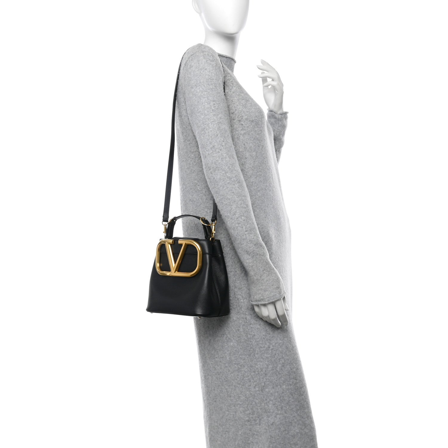 Valentino Garavani Smooth Calfskin Supervee Top Handle Bag Black 2 of 9