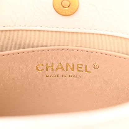 Chanel Shiny Crumpled Calfskin Quilted Small Wavy CC Hobo White 6 of 11