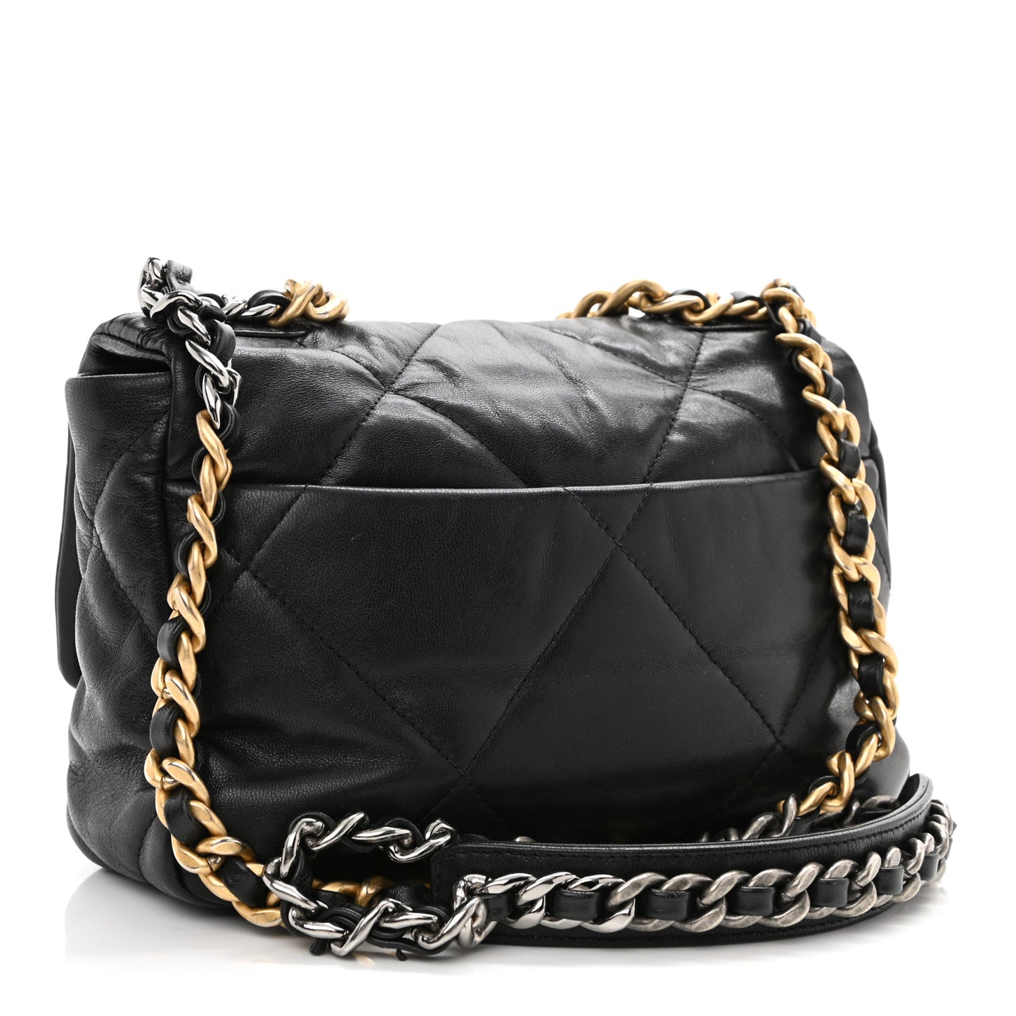 Goatskin Quilted Medium Chanel 19 Flap Black