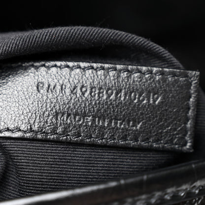 Saint Laurent Crinkled Calfskin Matelasse Monogram Medium Niki Chain Satchel Black 7 of 10
