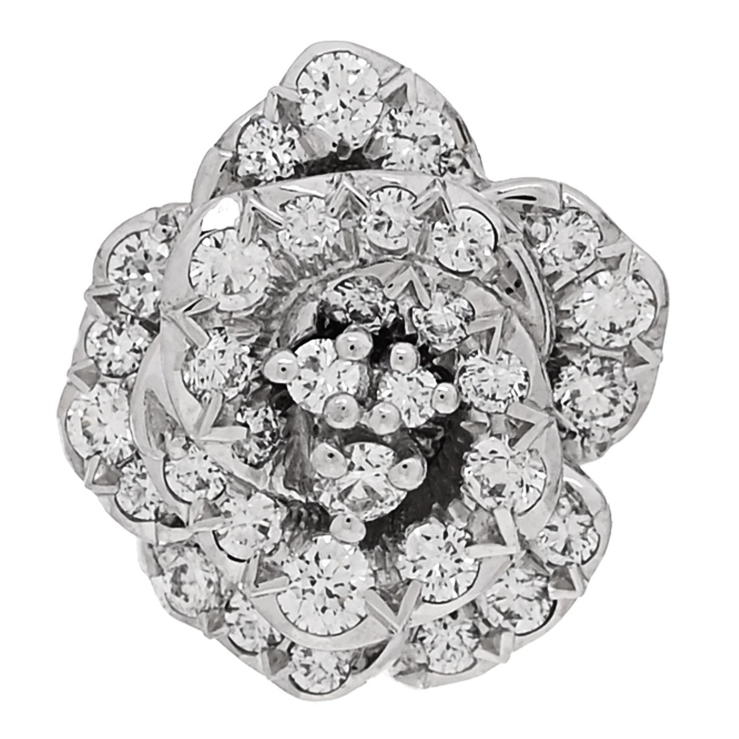 18K White Gold Diamond Rose Bagatelle Single Earring