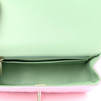Chanel Lambskin Quilted Mini Top Handle Rectangular Flap Lilac Light Green 5 of 10