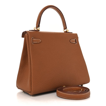 Hermes Togo Kelly Retourne 25 Gold 2 of 11