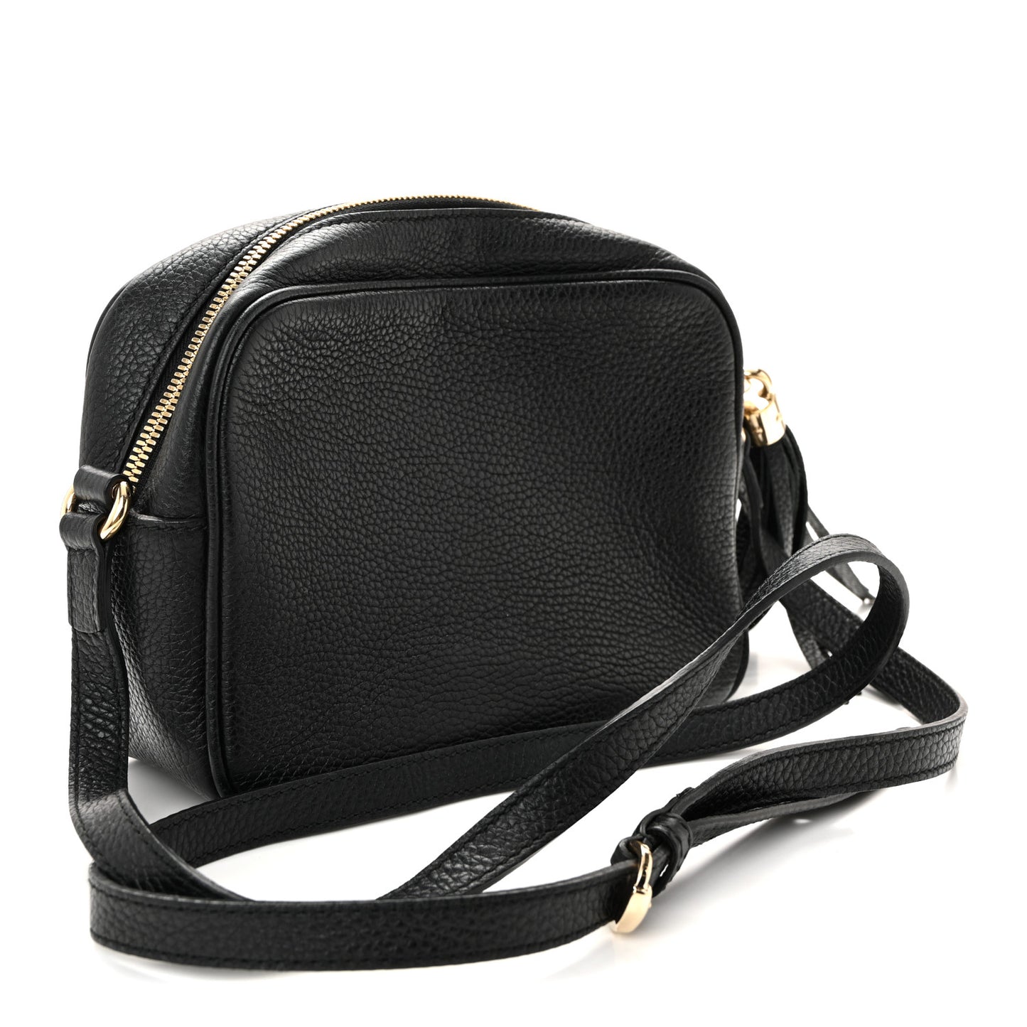 Pebbled Calfskin Small Soho Disco Bag Black