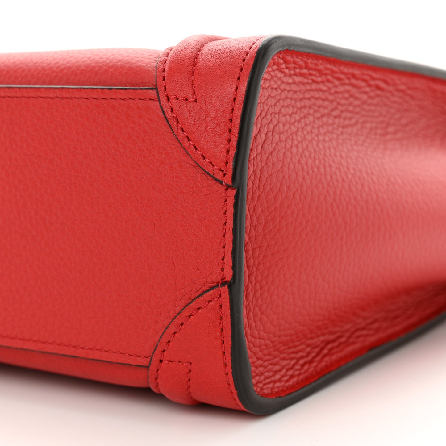 Drummed Calfskin Nano Luggage Red