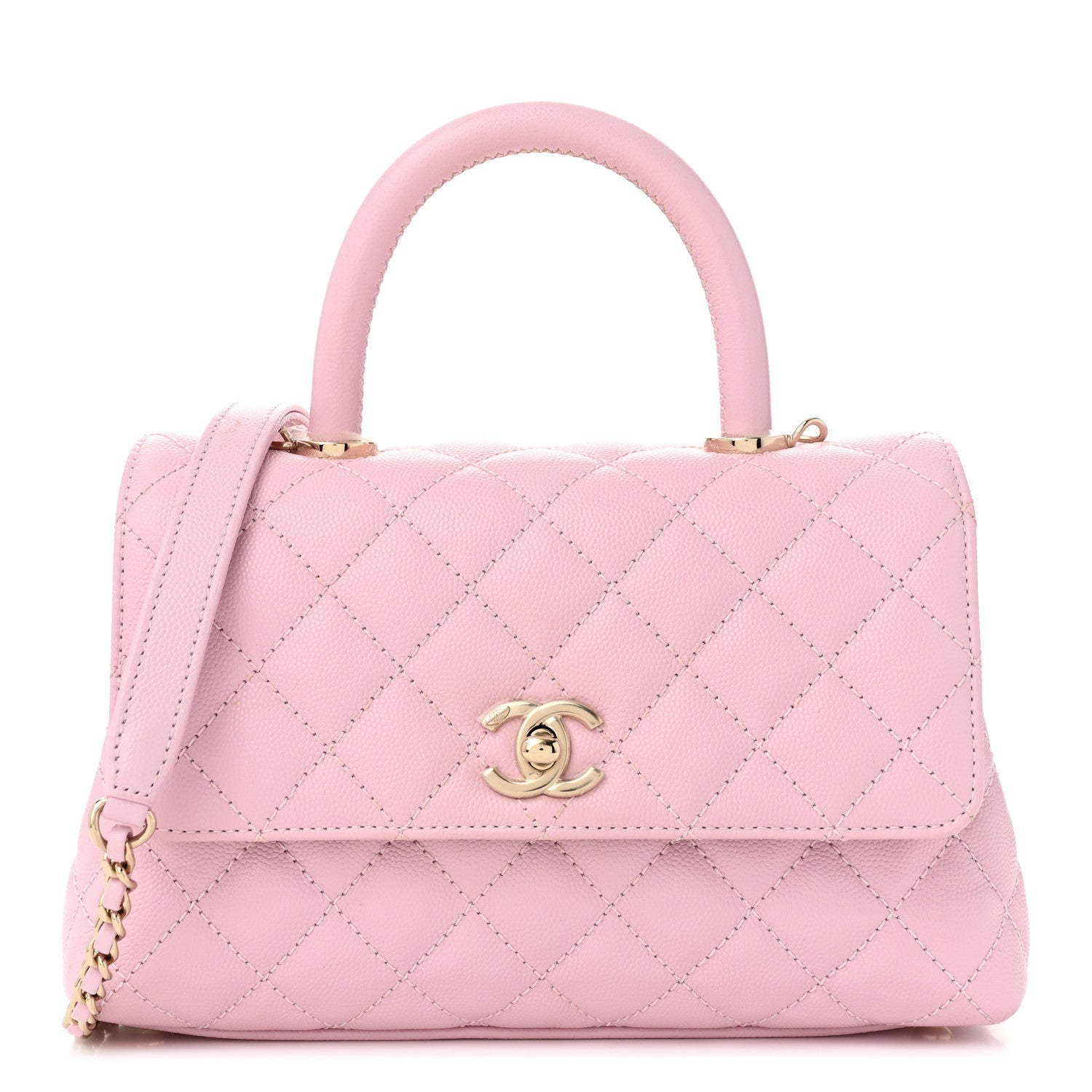 Chanel Caviar Quilted Mini Coco Handle Flap Light Pink 1 of 12