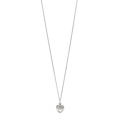 Saint Laurent Metal Heart Necklace Silver 1 of 4
