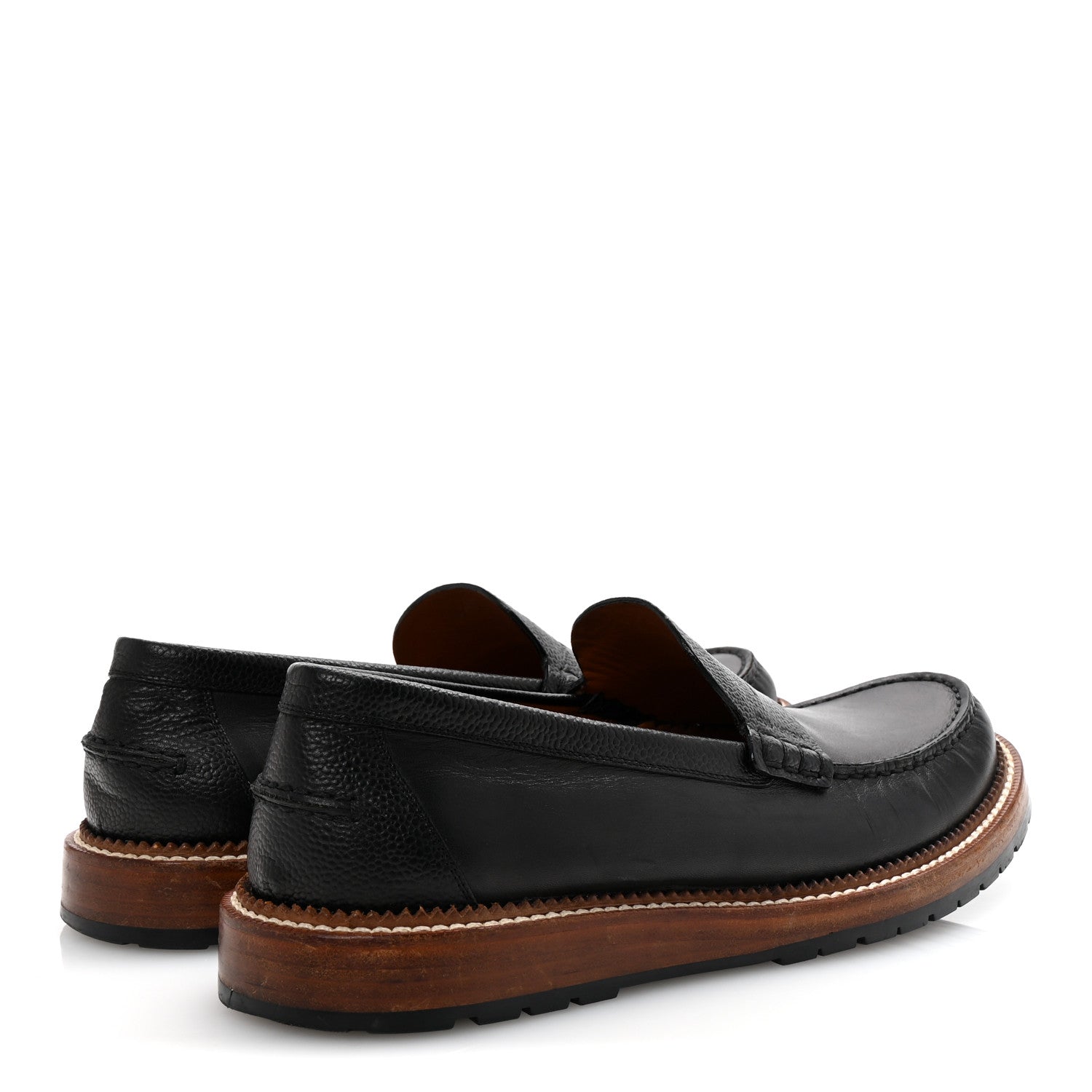 Louis Vuitton Calfskin Mens Loafers 9.5 Black 5 of 9