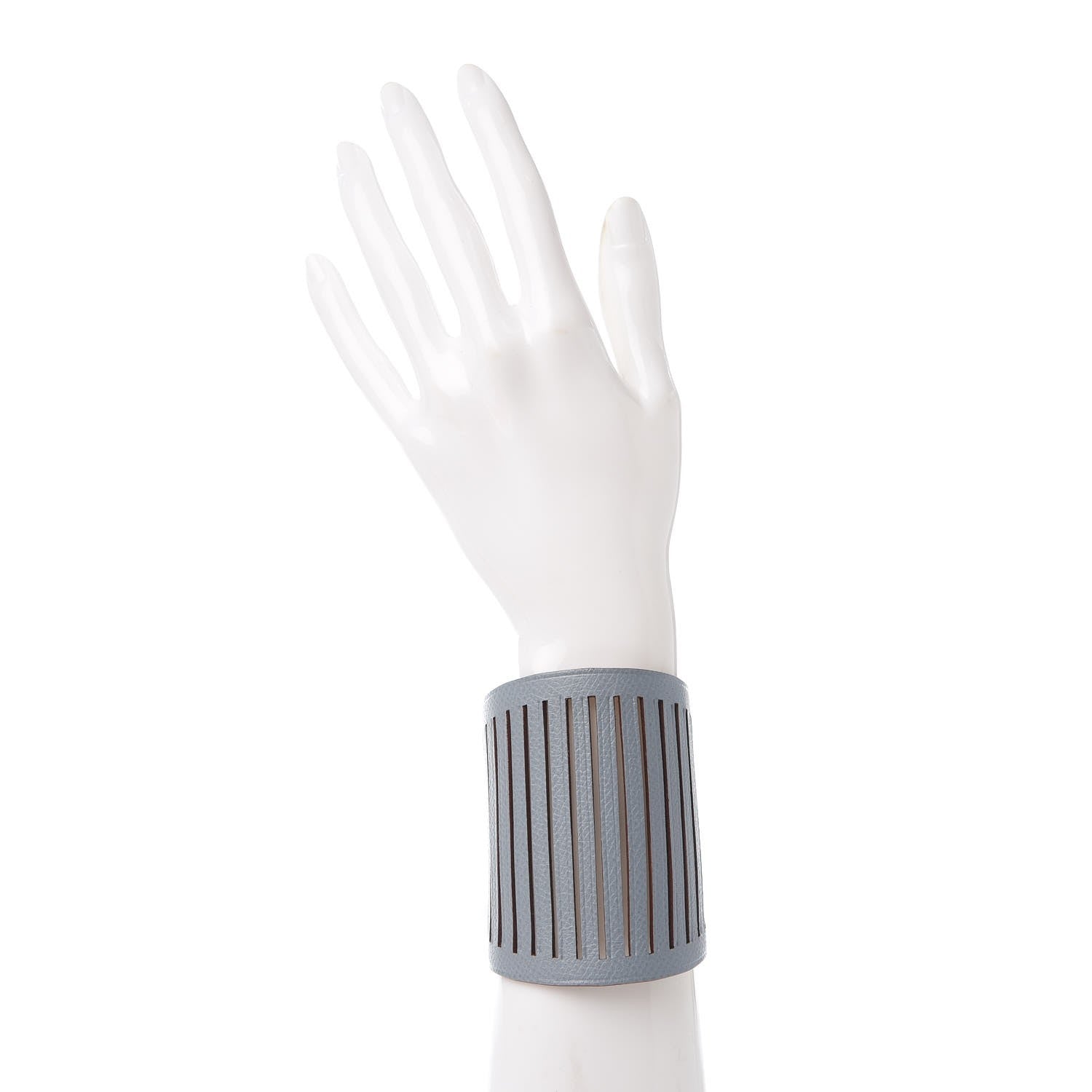 Hermes Epsom Petit H Ajoure Reversible Cuff Chocolate Gris Mouette 2 of 7