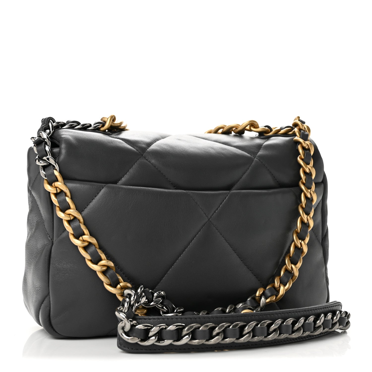 Chanel Lambskin Quilted Medium Chanel 19 Flap Dark Grey 3 of 10