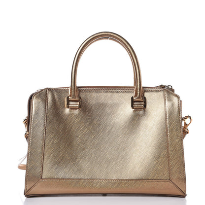 MCM Metallic Saffiano Nuovo Tote Gold 4 of 19