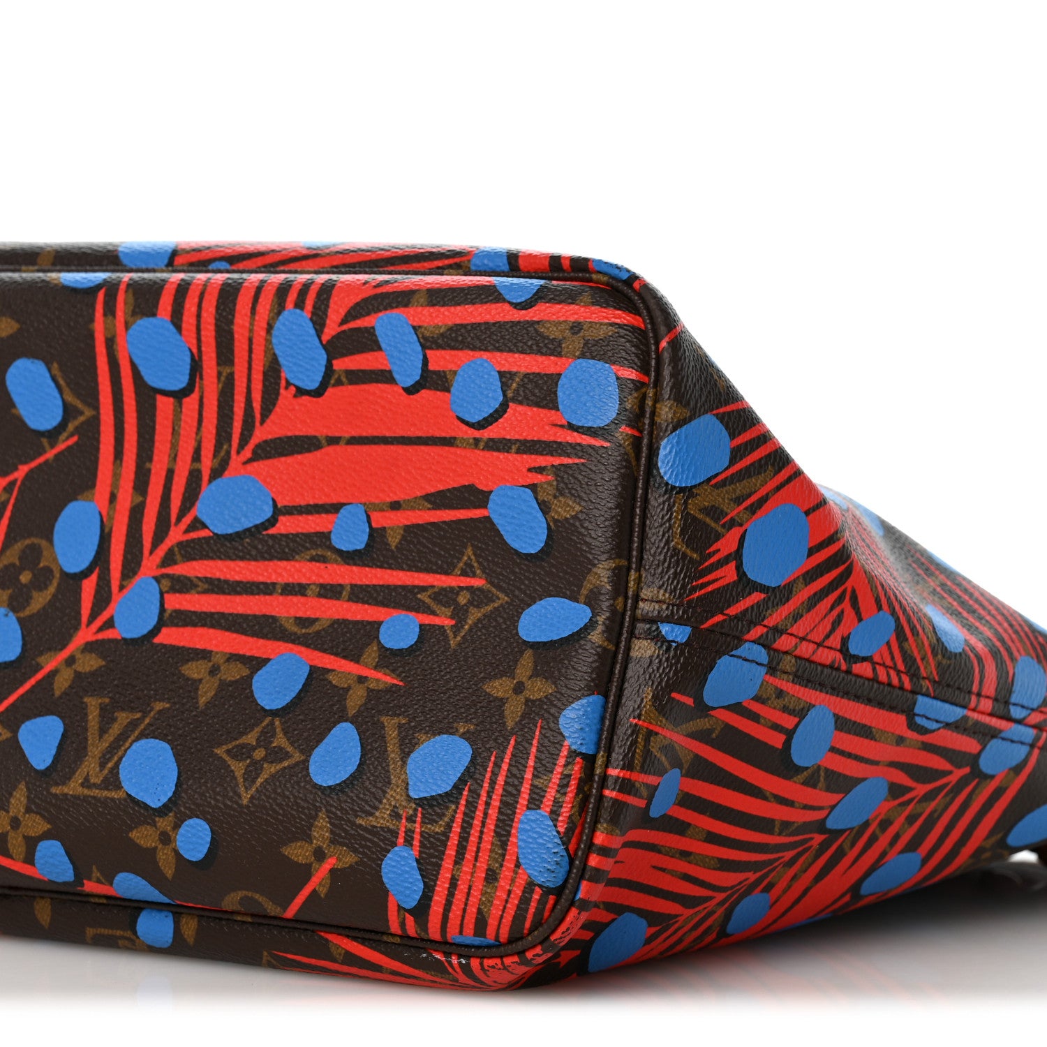 Louis Vuitton Monogram Jungle Dots Neo Neverfull MM Coquelicot Denim 10 of 13