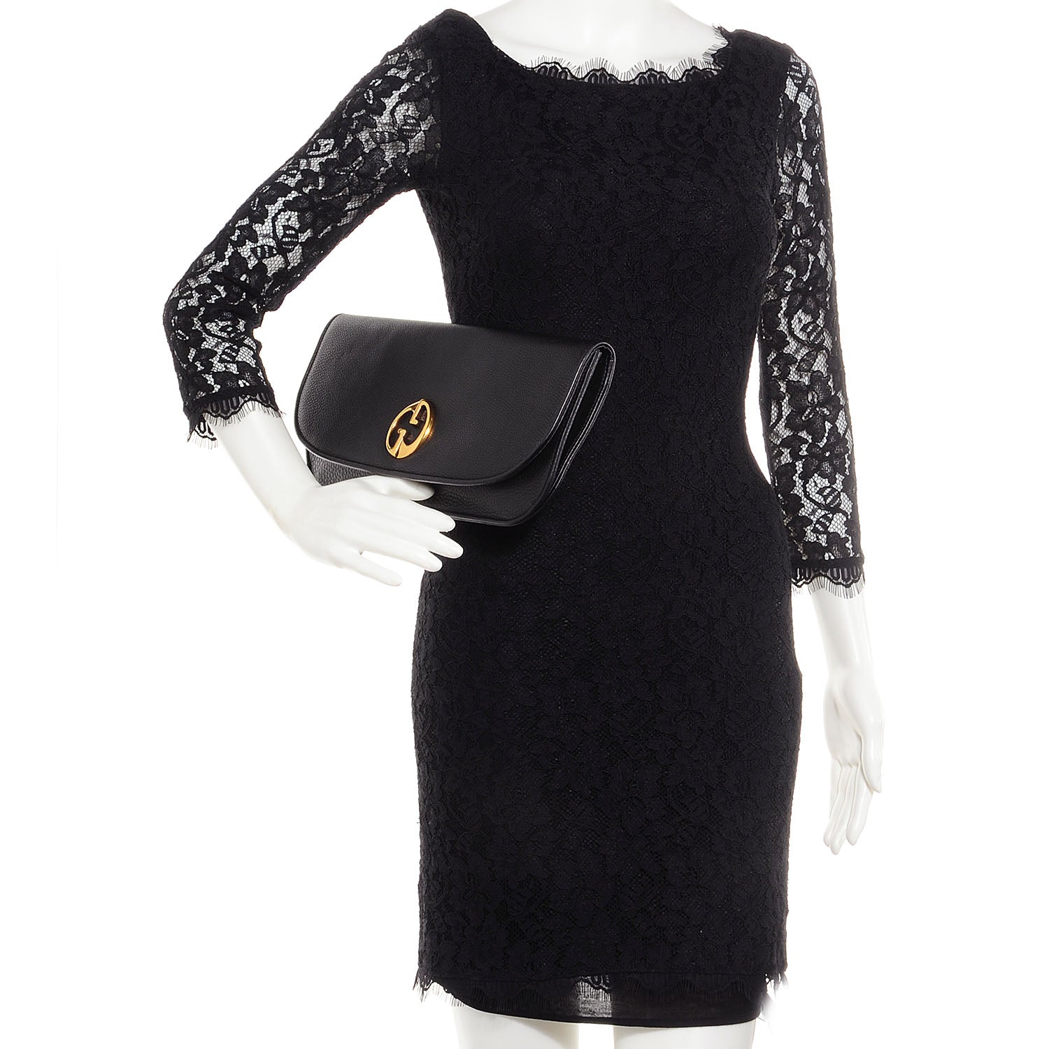 Gucci Leather 1973 Clutch Black 2 of 7
