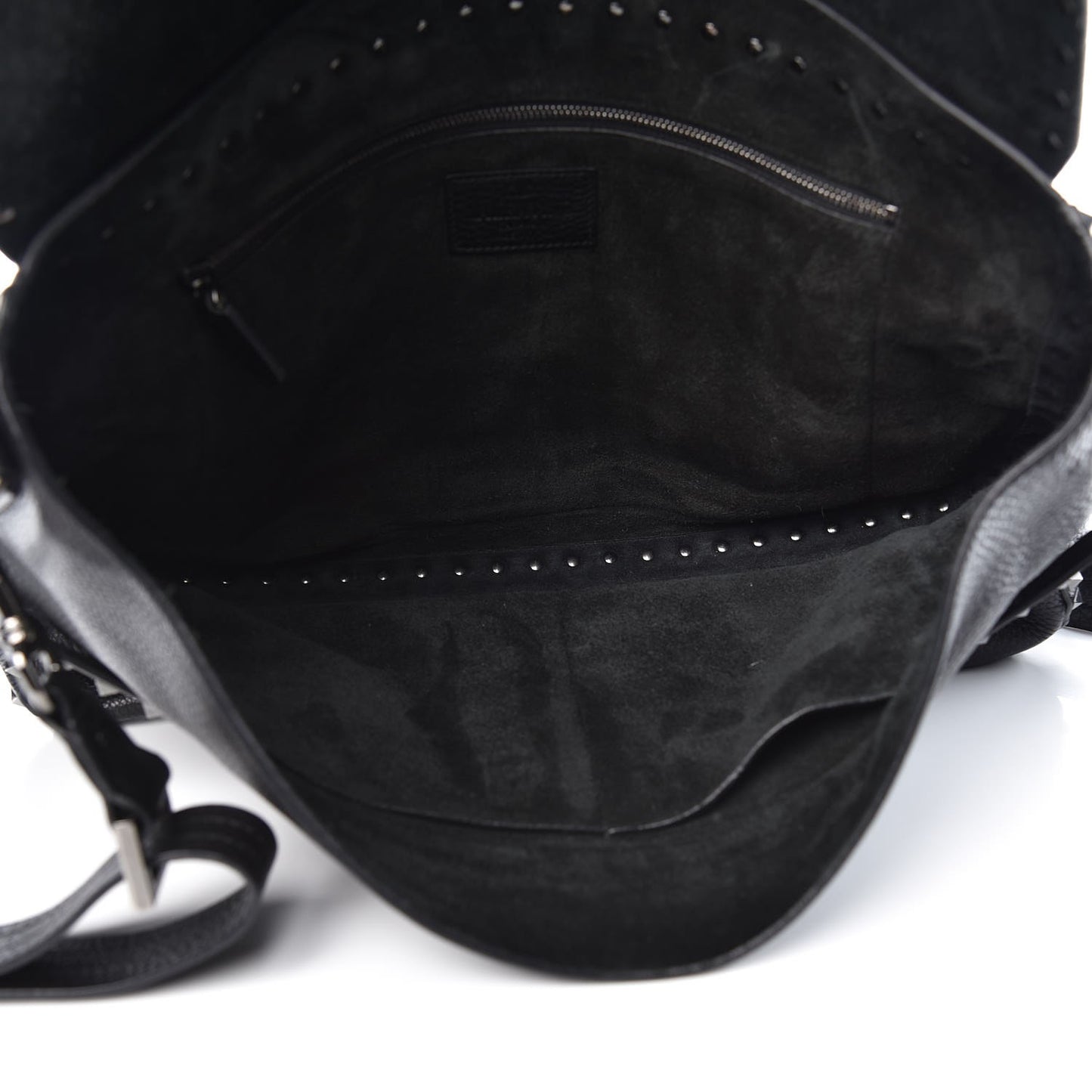 Alce Printed Calfskin Rockstud Messenger Black