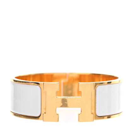 Hermes Enamel Wide Clic Clac H Bracelet PM White 1 of 4