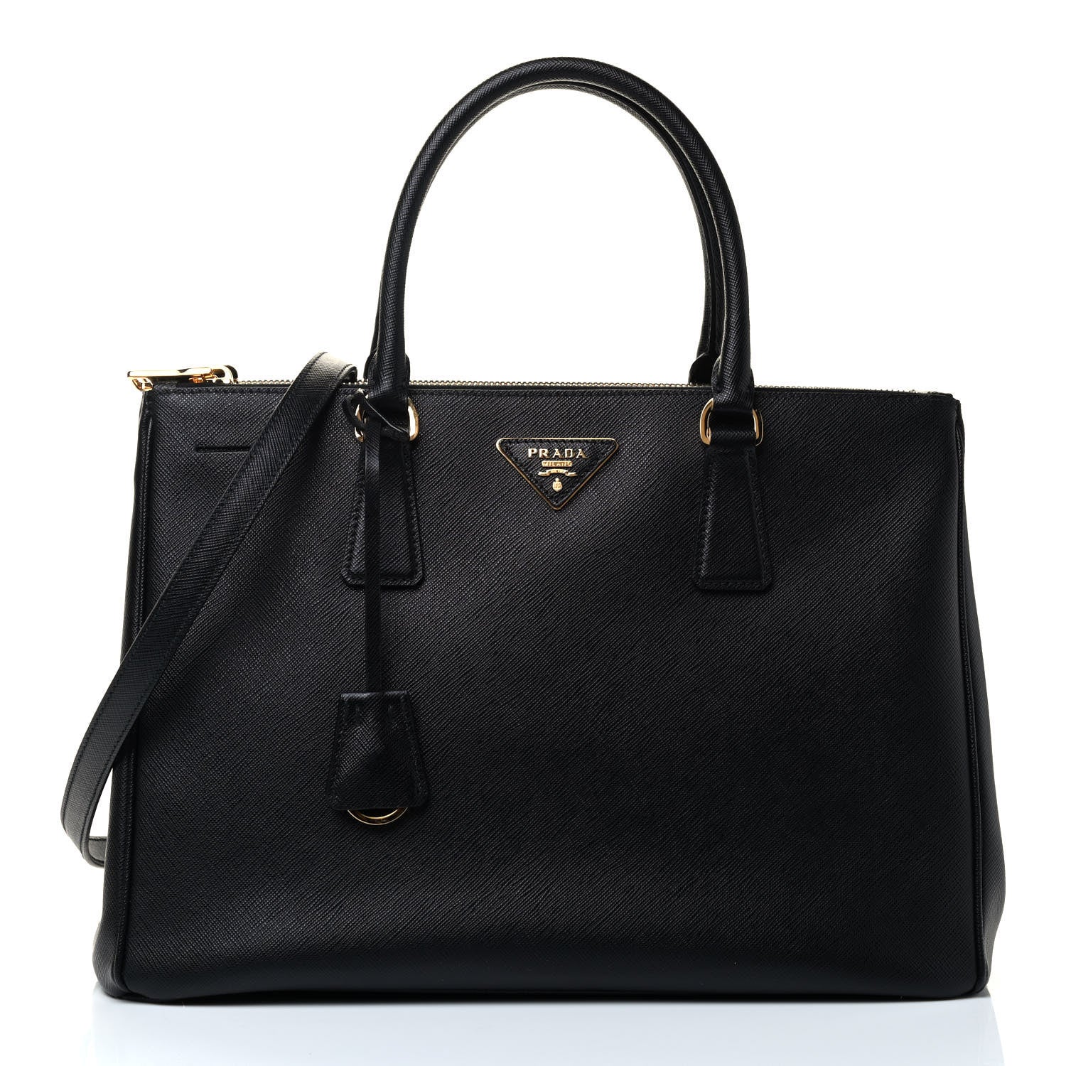 Prada Saffiano Medium Galleria Double Zip Tote Black 1 of 8