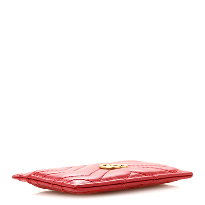 Gucci Calfskin Matelasse GG Marmont Card Holder Hibiscus Red 4 of 10