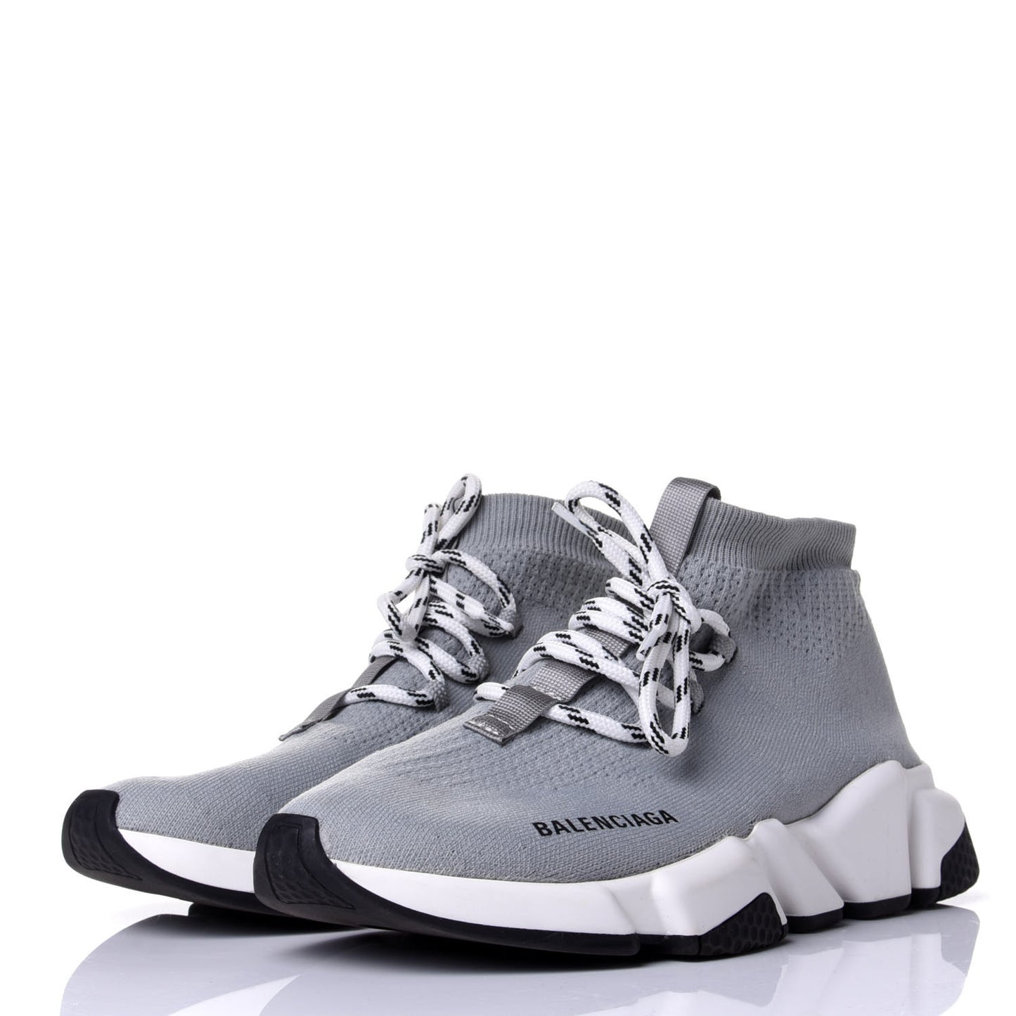 Neoprene Knit Womens Speed Lace Up Sneakers 39 Gris