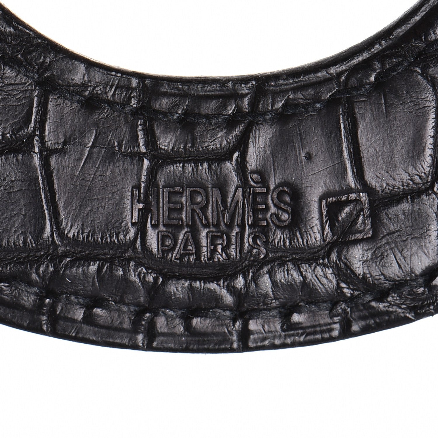 Hermes Buffalo Horn Alligator Isidore Necklace Black 5 of 12