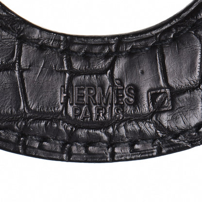 Hermes Buffalo Horn Alligator Isidore Necklace Black 5 of 12