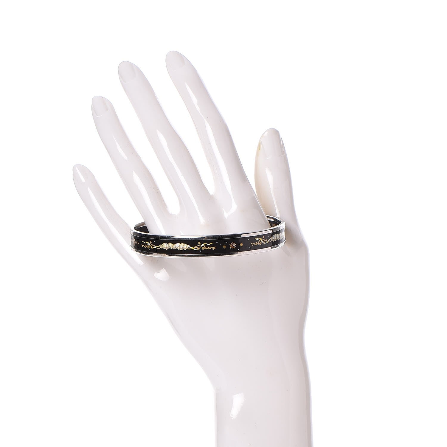 Hermes Enamel Printed Celestial Mythology Narrow Bracelet 70 Black 2 of 5