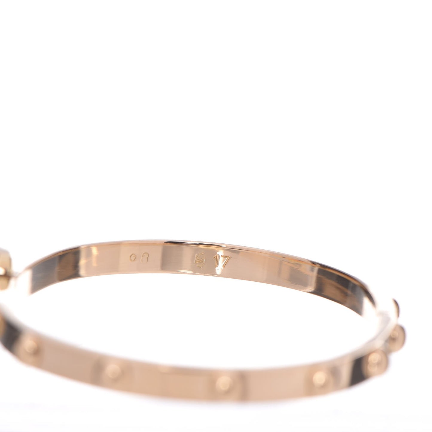 18K Yellow Gold Diamond Clous Bracelet 17