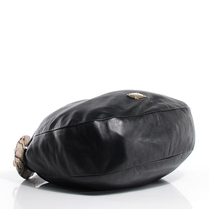 Jimmy Choo Nappa Snakeskin Trim Sky Hobo Black 4 of 9