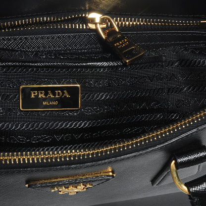 Prada Saffiano Lux Double Zip Medium Tote Nero Black 8 of 12