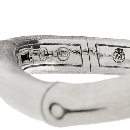 John Hardy Sterling Silver Curved Brushed Bamboo Hinged Bangle Bracelet 3 of 4