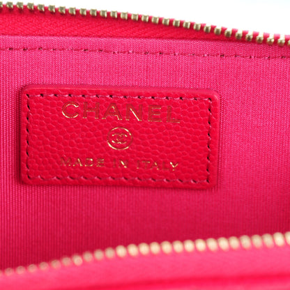 Chanel Caviar Camellia Embossed Key Holder Case Fuchsia 6 of 7