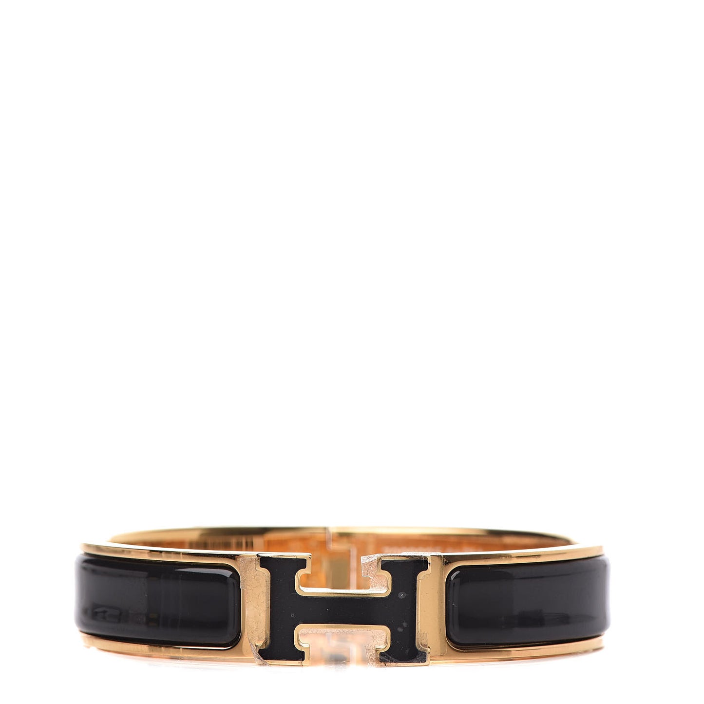 Enamel Narrow Clic Clac H Bracelet PM Black
